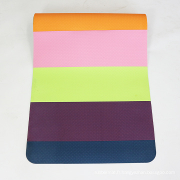 6 mm OEM Mat de yoga en gros personnalisé Couture de label privé Mat de yoga TPE